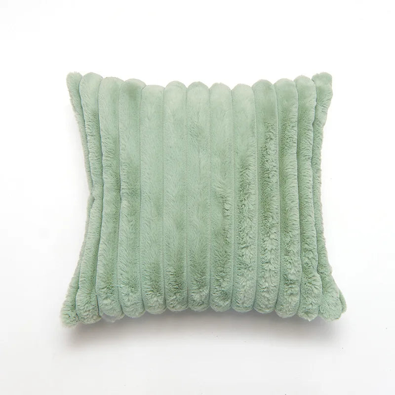 Double Sided Wide Edge Thick Soft Plush Cushion Covers Vintage Solid Color Pillowcase  Decorative pillows for sofa